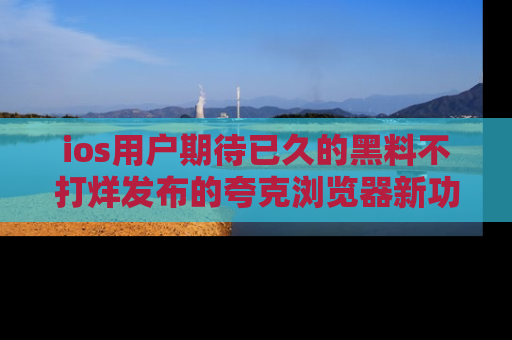 ios用户期待已久的黑料不打烊发布的夸克浏览器新功能上线啦!
